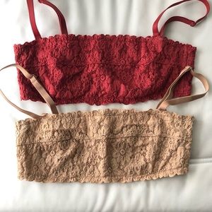 TWO Never worn Aerie Bandaeu Bralettes